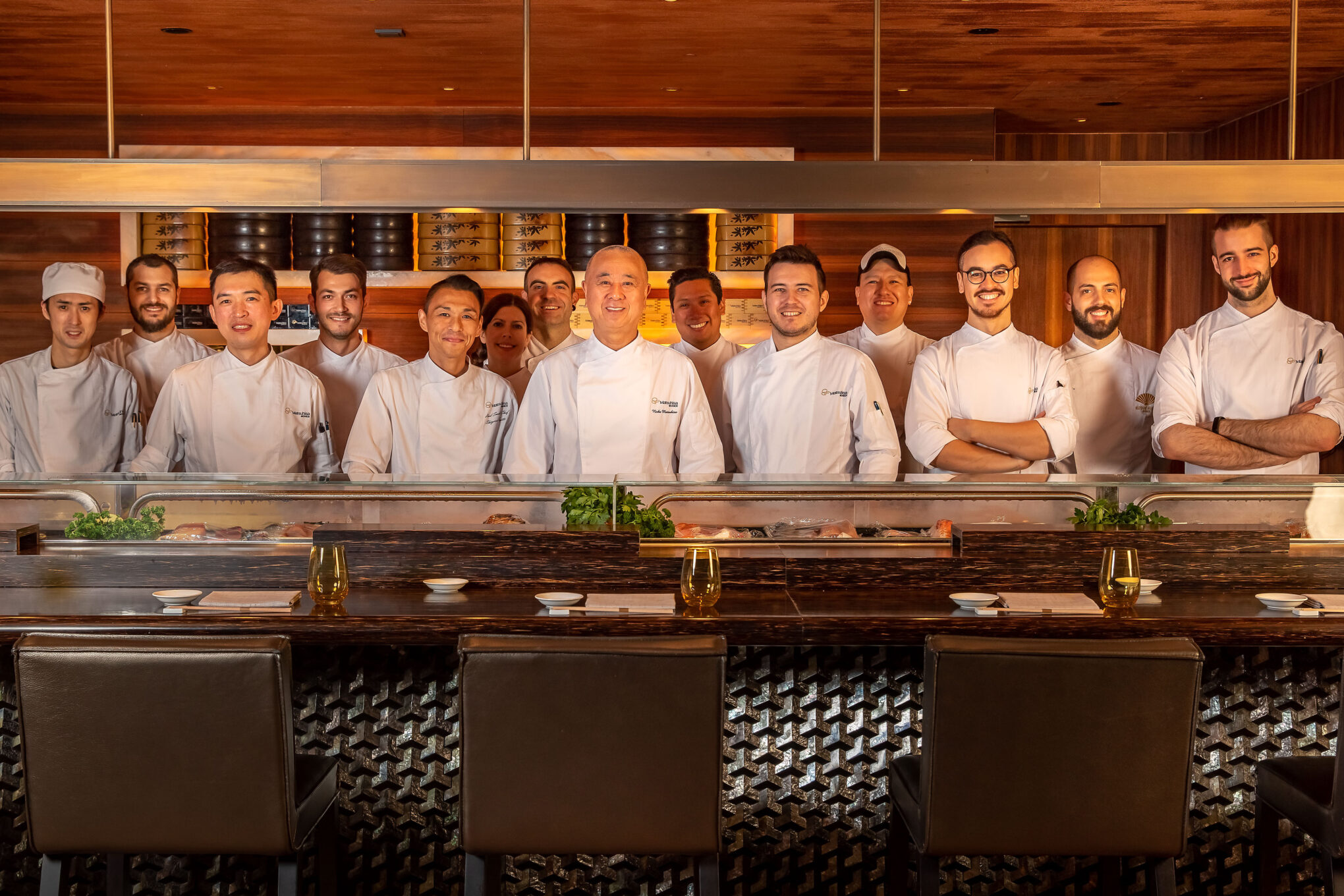 Mandarin Oriental Munich Matsuhisa-Restaurantteam mit Chefkoch Nobu Matsuhisas